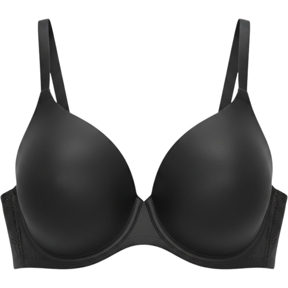 Bali Beauty Lift Invisible Push Up Bra 34D Smooth Comfort Underwire Black 6457